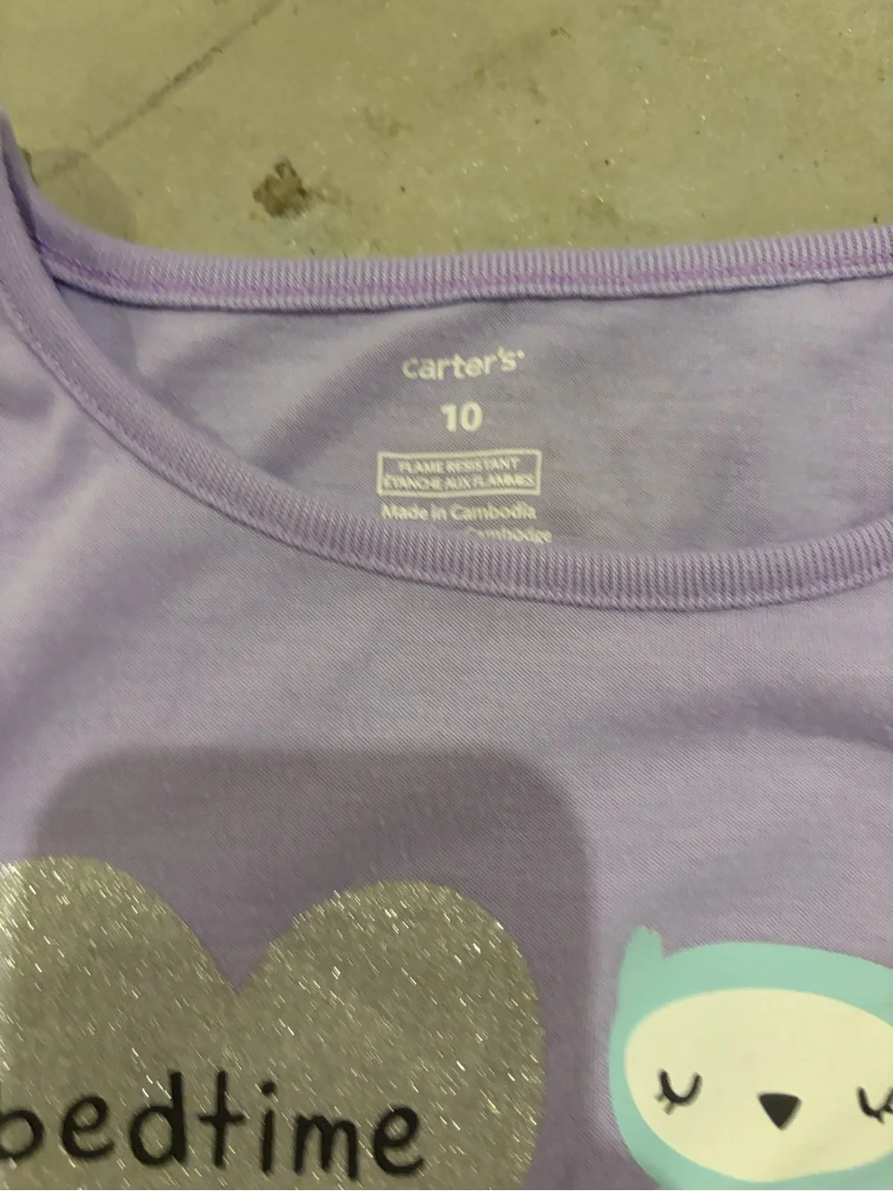 Kids Purple Heart-Print Pajama Set